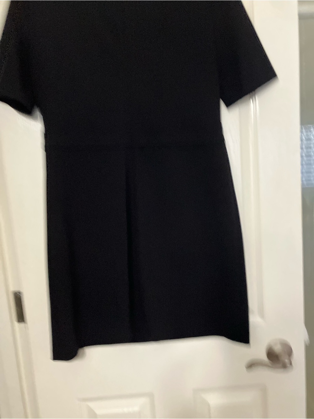 Calvin Klein Black Mini Shift Dress with Gold Hardware - Picture 2 of 3